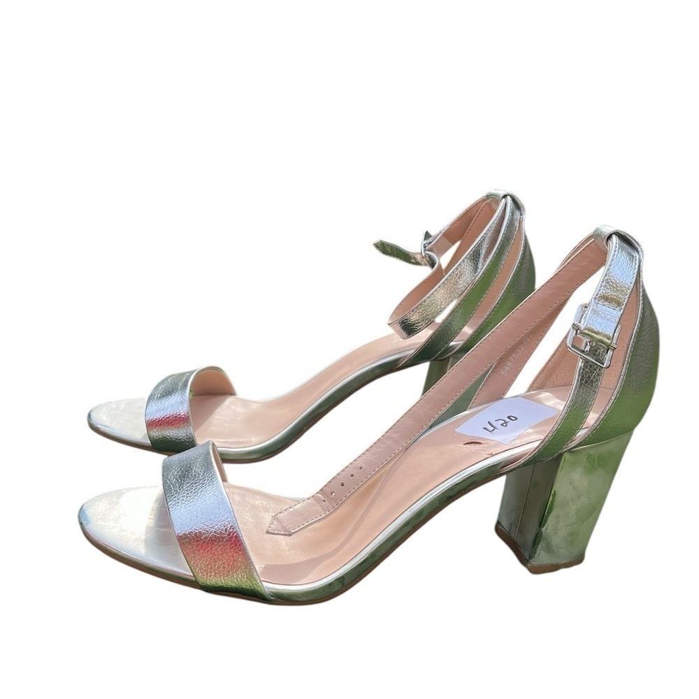 Grey sandals with a 2.5 inch heel. Size 9 UK